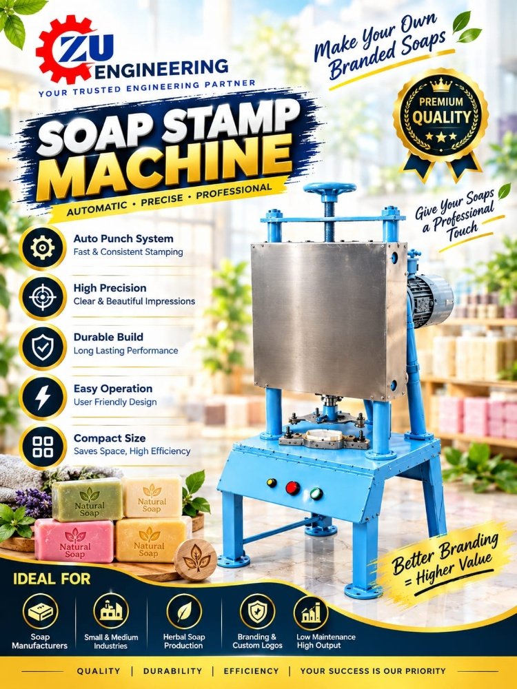 ZU Engineering Automatic Soap Stamp Machine β Motorized Soap Punch & Logo Embossing Press - Image 2